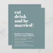 予算モダンQRコード結婚式招待状 (正面/裏面)