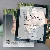 予算モダンQRコード2フォト結婚式招待状