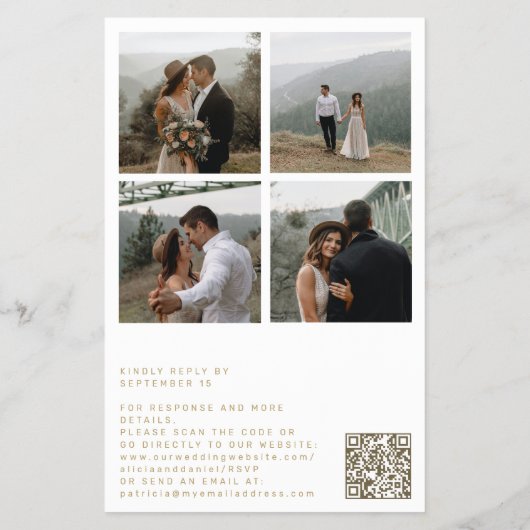 予算モダンQRコード4写真すべて結婚の チラシ (裏面)