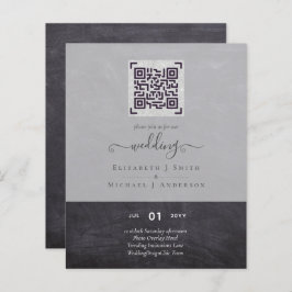 予算モダンQRスキャンコード結婚式の招待