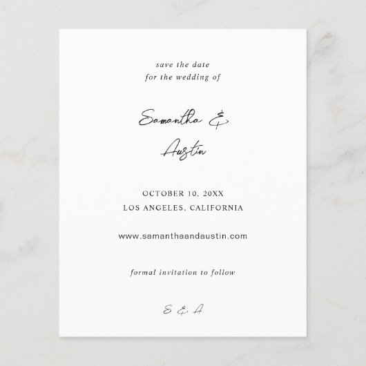 予算モダンV写真はっきりした保存日付 – 明るい (裏面)