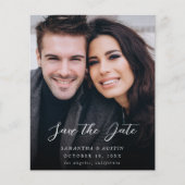 予算モダンV写真エレガント保存日付 – 濃 チラシ (正面)