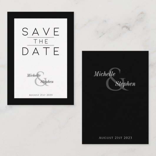 予算モノクはっきりしたロ・フラット日付カードの保存 ノートカード (正面/裏面)