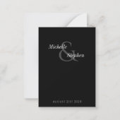 予算モノクはっきりしたロ・フラット日付カードの保存 ノートカード (裏面)