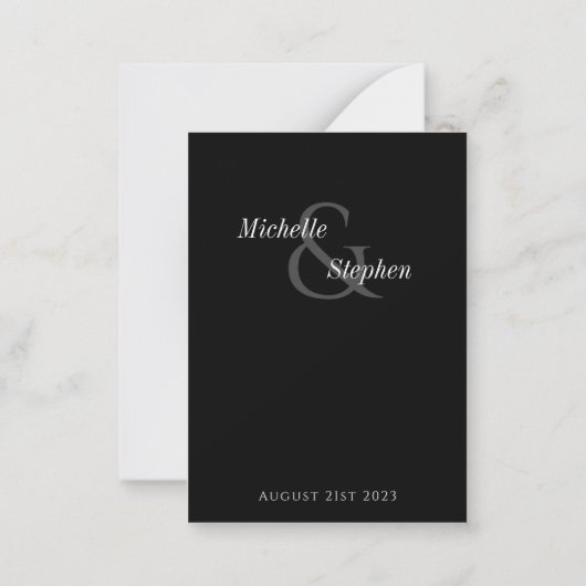 予算モノクはっきりしたロ・フラット日付カードの保存 ノートカード (裏面)