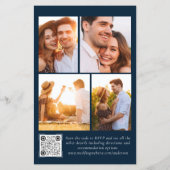 予算モノグエレガントラムQRコード結婚式招待状 (裏面)