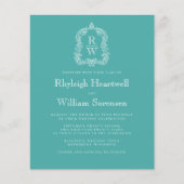 予算モノグラムクレストターコイズQRコー結婚ド (正面)