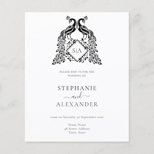 予算モノグラムブラックピーコックQRウェディングアグレクト (正面)