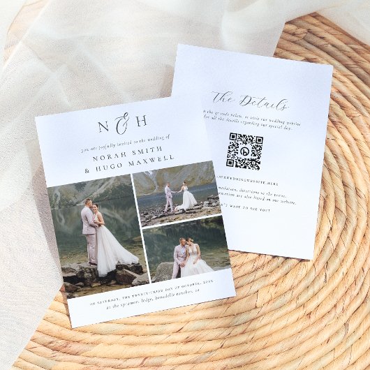 予算モノグラムQRコード3フォトコラージュ結婚ズ