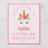 予算ユニコーンキッドの誕生日パーティーへの招待 (正面)