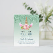 予算ユニコーン赤ちゃんシャワー緑の女の子かわいい (スタンド正面)