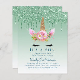 予算ユニコーン赤ちゃんシャワー緑の女の子かわいい