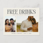 予算ユニーク写真結婚式の日付の保存 案内ポストカード (正面)