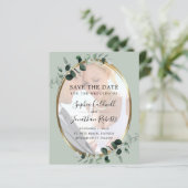 予算ユーカリのセージ写真の結婚式の日付を保存 (スタンド正面)