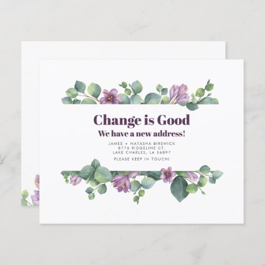 予算ユーカリの住所変更のお知らせ (正面/裏面)