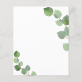 予算ユーカリの緑の結婚式プログラム (裏面)