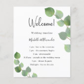 予算ユーカリの緑の結婚式プログラム (正面)