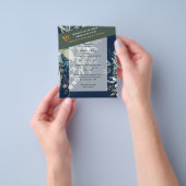 予算ユーカリの緑葉の結婚式 チラシ (手)