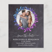 予算ユーカリの葉の写真日付カードを保存 (正面)