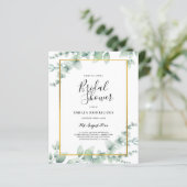 予算ユーカリブライダルシャワー金ゴールドQRコード (スタンド正面)