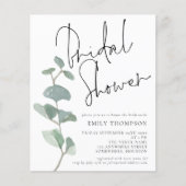 予算ユーカリプタススクリプトブライダルシャワー招待 (正面)