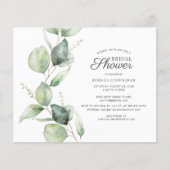 予算ユーカリプタススクリプトブライダルシャワー招待 (正面)