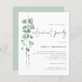 予算ユーカリプタススクリプト退職パーティー招待状 (正面/裏面)