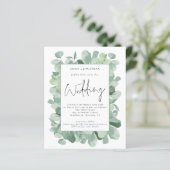 予算ユーカリプタスリーフQRコード結婚式招待状 (スタンド正面)