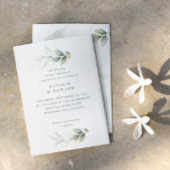 予算ユーカリモダンスのエレベミニマルント結婚式 ノートカード