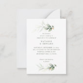 予算ユーカリモダンスのエレベミニマルント結婚式 ノートカード (正面)