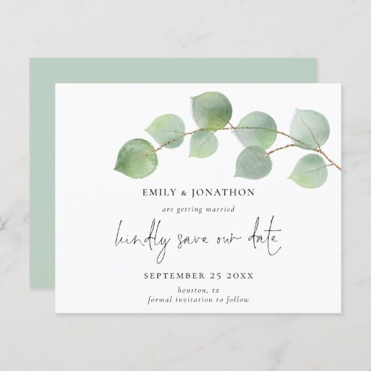 予算ユーカリモダンプタススクリプト日付の保存 (正面/裏面)