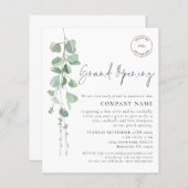 予算ユーカリ会社ロゴQRグランドオープニング (正面/裏面)