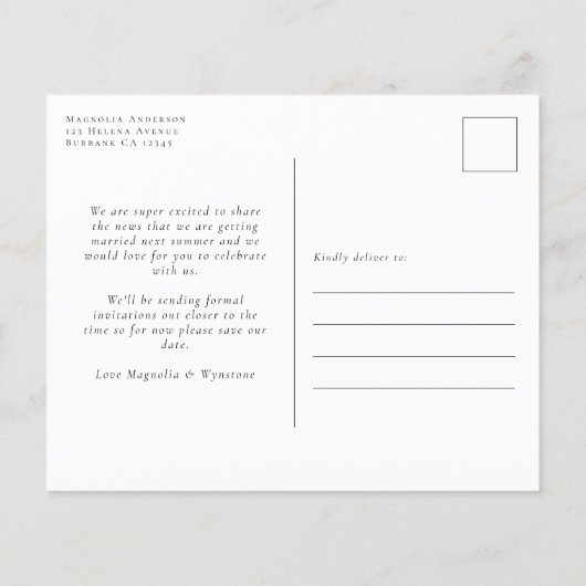 予算ユーカリ写真ポストカードの保存 (裏面)