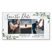 予算ユーカリ写真保存の日付 マグネット名刺 (正面)