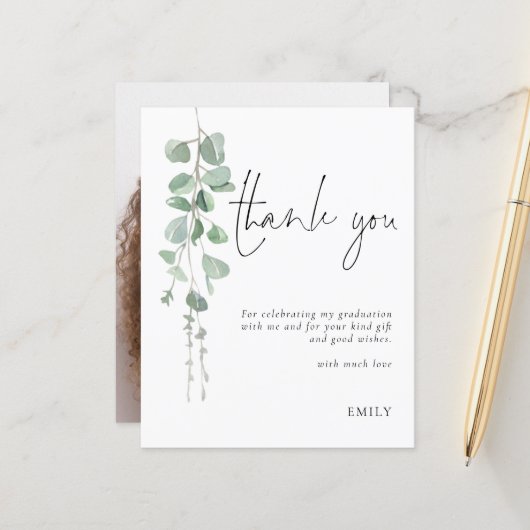 予算ユーカリ写真卒業ありがとう (正面/裏面インサイチュ)