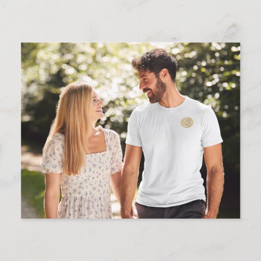 予算ユーカリ写真結婚式の日付を保存 (裏面)