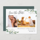 予算ユーカリ写真結婚式の日付を保存 (正面/裏面)