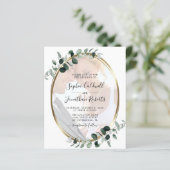 予算ユーカリ写真QRコードウェディング招待 (スタンド正面)