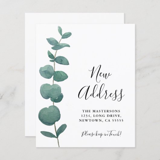 予算ユーカリ引越アナウンスカード (正面/裏面)