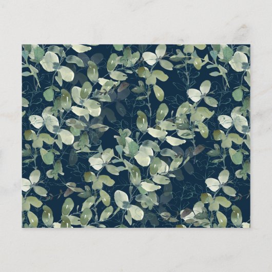 予算ユーカリ水の色の結婚式の日付を保存 (裏面)