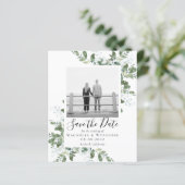 予算ユーカリ水の色の結婚式の日付を保存 (スタンド正面)