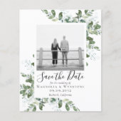 予算ユーカリ水の色の結婚式の日付を保存 (正面)