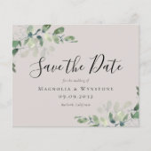 予算ユーカリ水の色の結婚式の日付を保存 (正面)