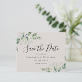 予算ユーカリ水の色の結婚式の日付を保存 (スタンド正面)