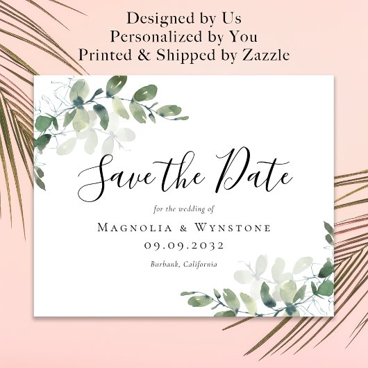 予算ユーカリ水の色の結婚式の日付を保存