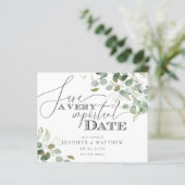 予算ユーカリ水の色の結婚式の日付を保存 (スタンド正面)