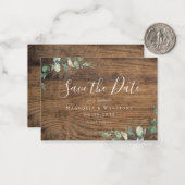 予算ユーカリ水の色の結婚式の日付を保存 ノートカード (正面/裏面インサイチュ)