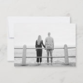 予算ユーカリ水の色の結婚式の日付を保存 ノートカード (裏面)