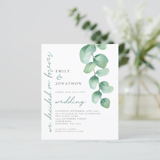 予算ユーカリ永遠に結婚式の招待を決定 (スタンド正面)