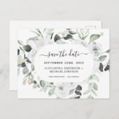 予算ユーカリ白フローラ保存日 ポストカード (正面/裏面)